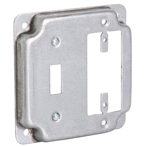 raco square steel 2 gang box cover|lowe's raco box cover.